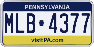 PA license plate MLB4377