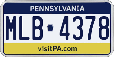 PA license plate MLB4378