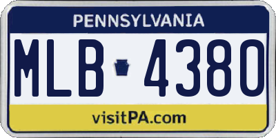 PA license plate MLB4380