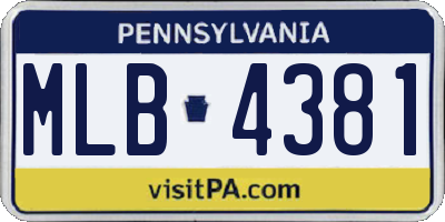 PA license plate MLB4381