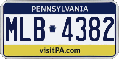PA license plate MLB4382