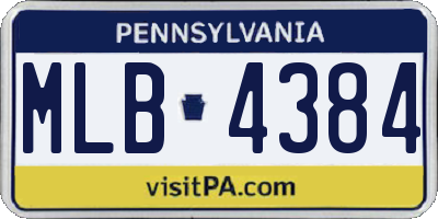 PA license plate MLB4384