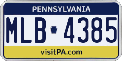PA license plate MLB4385