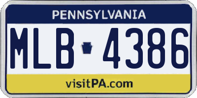 PA license plate MLB4386