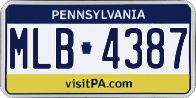 PA license plate MLB4387