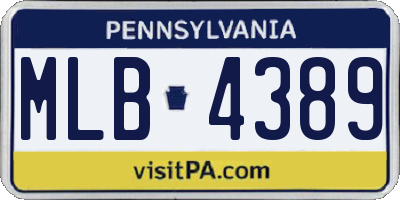 PA license plate MLB4389