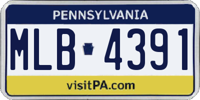 PA license plate MLB4391