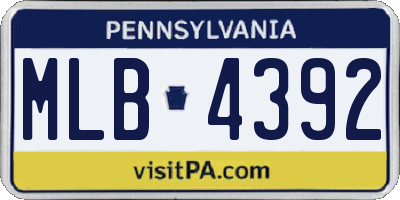 PA license plate MLB4392