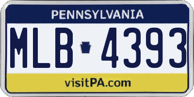 PA license plate MLB4393