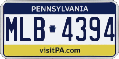 PA license plate MLB4394