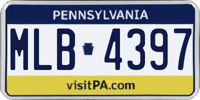 PA license plate MLB4397