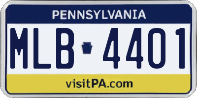 PA license plate MLB4401
