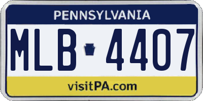 PA license plate MLB4407