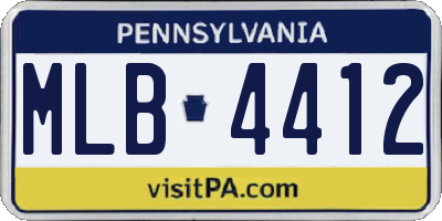 PA license plate MLB4412