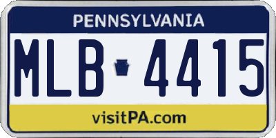 PA license plate MLB4415