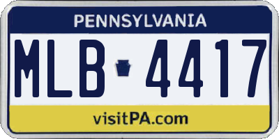 PA license plate MLB4417