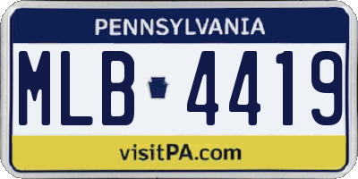 PA license plate MLB4419