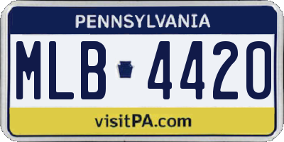 PA license plate MLB4420