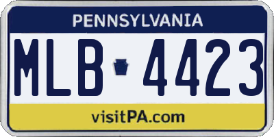 PA license plate MLB4423