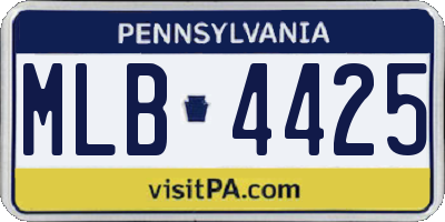 PA license plate MLB4425