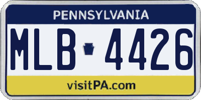 PA license plate MLB4426