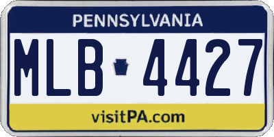 PA license plate MLB4427