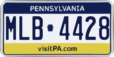 PA license plate MLB4428