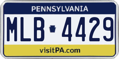PA license plate MLB4429