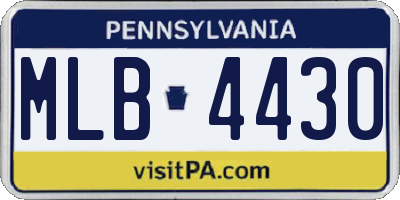 PA license plate MLB4430