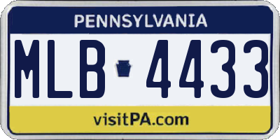 PA license plate MLB4433