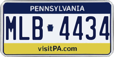 PA license plate MLB4434