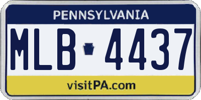 PA license plate MLB4437