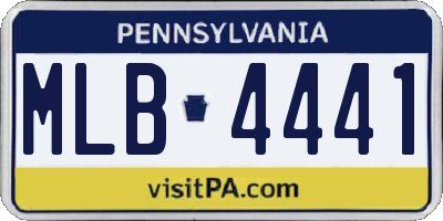 PA license plate MLB4441