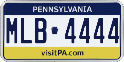PA license plate MLB4444