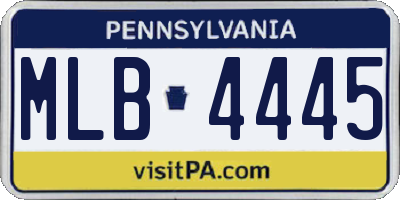 PA license plate MLB4445