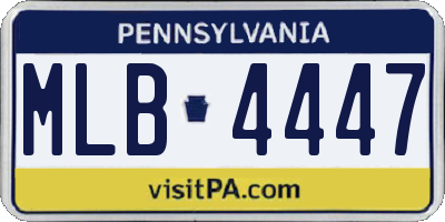 PA license plate MLB4447