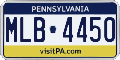 PA license plate MLB4450