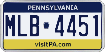 PA license plate MLB4451