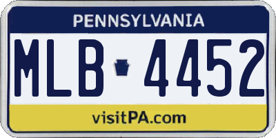 PA license plate MLB4452