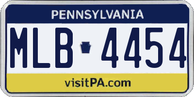 PA license plate MLB4454