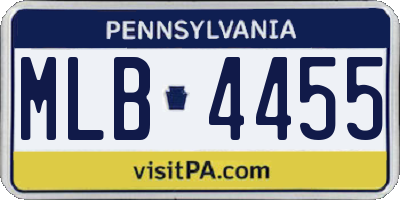 PA license plate MLB4455