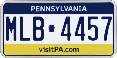 PA license plate MLB4457