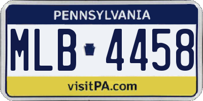 PA license plate MLB4458