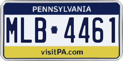 PA license plate MLB4461
