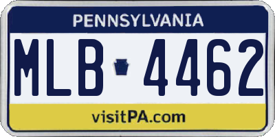 PA license plate MLB4462