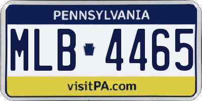 PA license plate MLB4465