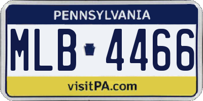 PA license plate MLB4466