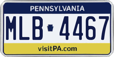 PA license plate MLB4467