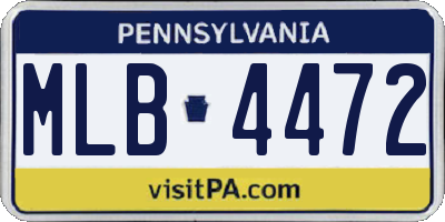 PA license plate MLB4472