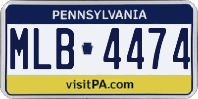 PA license plate MLB4474